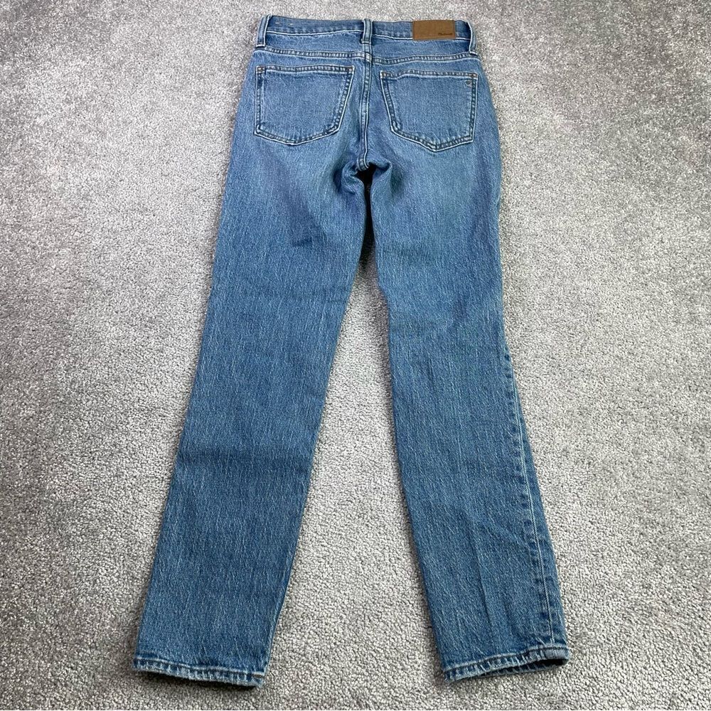 Madewell Perfect Vintage Jeans Women's 23 Blue Straight Mid-Rise Distressed - Picture 3 of 12